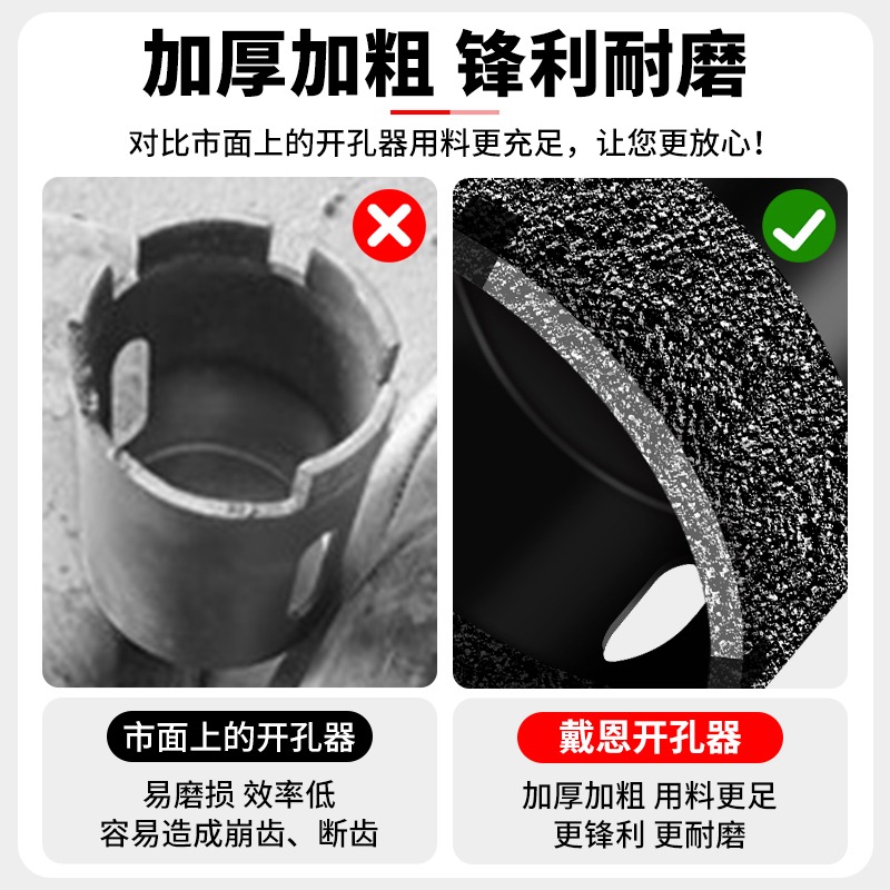 瓷磚開孔器大理石巖板電玻璃陶瓷鉆孔幹打全瓷鉆頭玻化磚打孔6mm-細節圖5