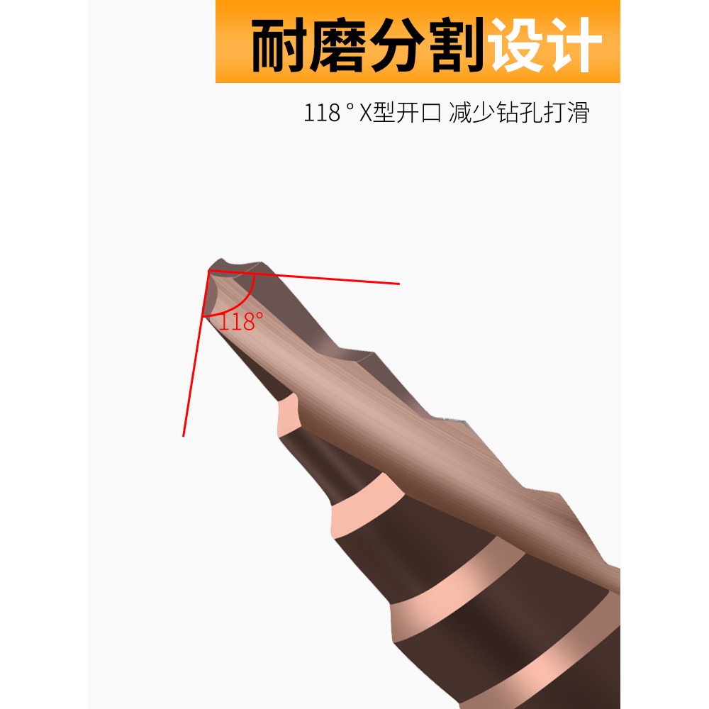 寶塔鉆頭多功能開孔器金屬高速鋼不銹鋼錐形萬能階梯鉆頭擴孔神器-細節圖3