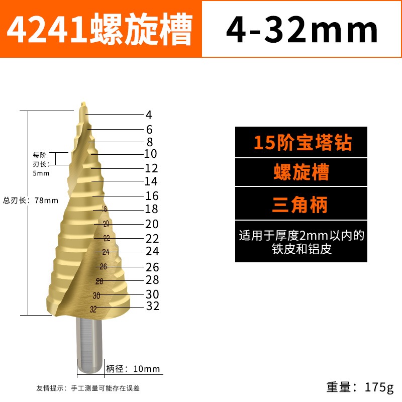 寶塔鉆頭多功能開孔器金屬高速鋼不銹鋼錐形萬能階梯鉆頭擴孔神器-細節圖10