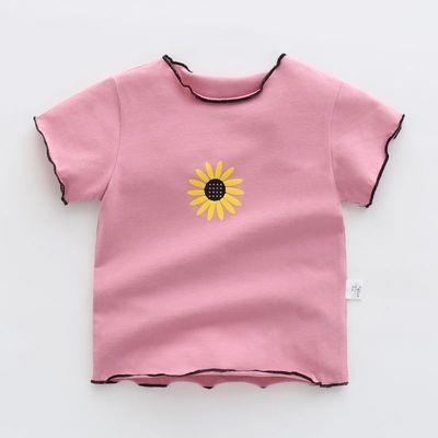 單件衣服三個月寶寶短袖上衣內衣薄款半袖外穿男女全棉幼兒夏季T-細節圖2