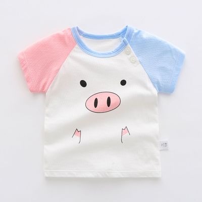 單件衣服三個月寶寶短袖上衣內衣薄款半袖外穿男女全棉幼兒夏季T-細節圖4