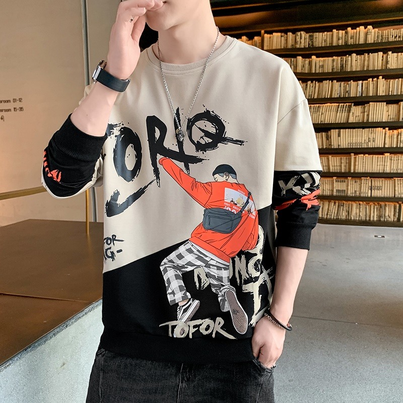 長袖t恤男秋裝潮流秋季大童體恤男生衛衣高中初中學生內搭秋衣服-細節圖5
