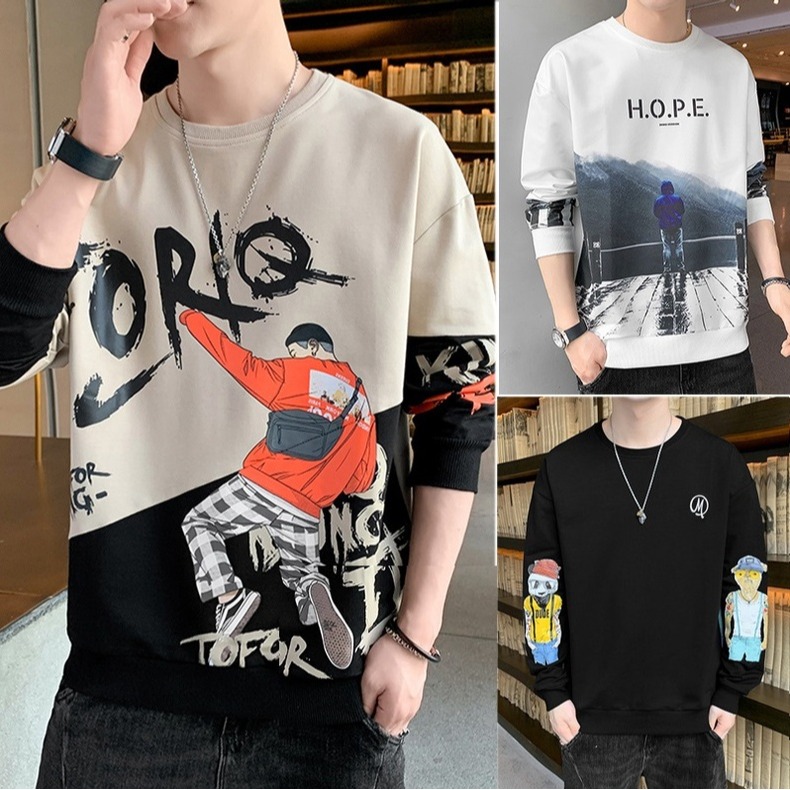 長袖t恤男秋裝潮流秋季大童體恤男生衛衣高中初中學生內搭秋衣服-細節圖6