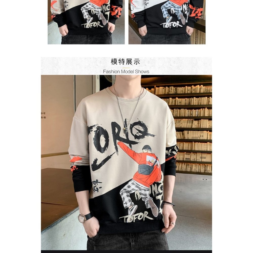 長袖t恤男秋裝潮流秋季大童體恤男生衛衣高中初中學生內搭秋衣服-細節圖9