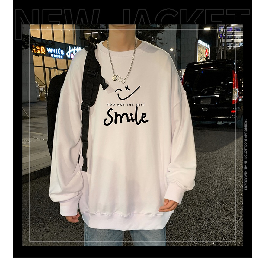 字母印花長袖衛衣男士ins港風潮流春秋季薄款大碼寬松百搭打底衫-細節圖6