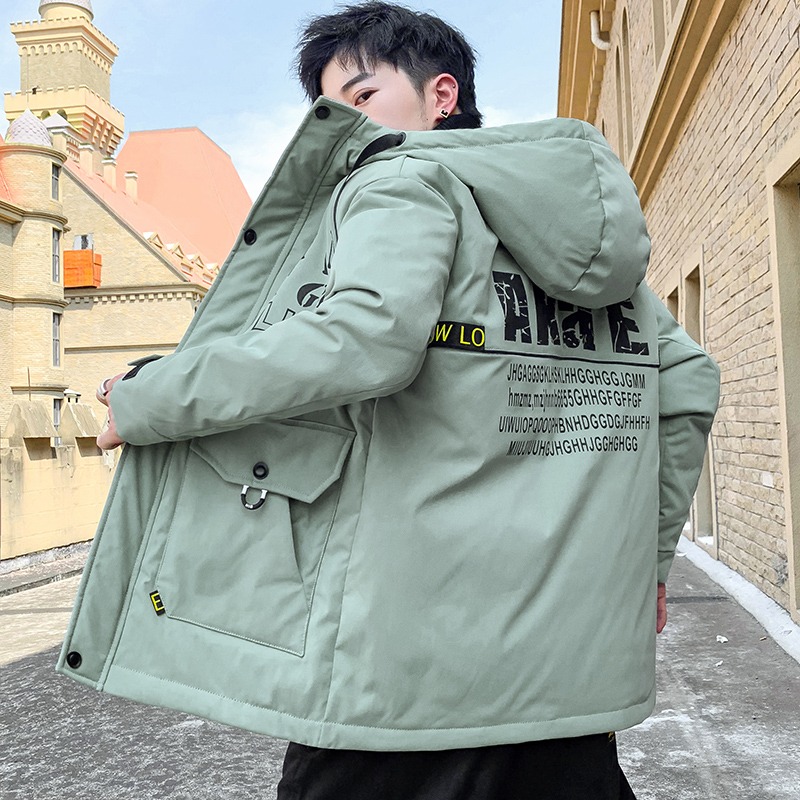 2021新款冬季男士棉衣韓版潮流寬松連帽羽絨棉服男青少年加厚外套-細節圖2