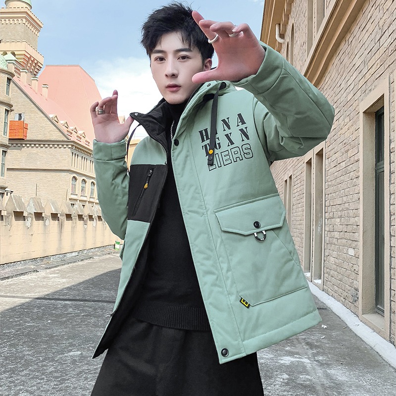 2021新款冬季男士棉衣韓版潮流寬松連帽羽絨棉服男青少年加厚外套-細節圖4