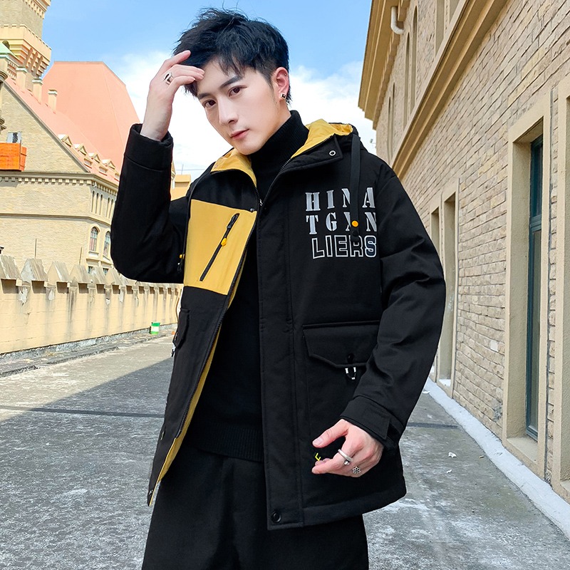 2021新款冬季男士棉衣韓版潮流寬松連帽羽絨棉服男青少年加厚外套-細節圖5