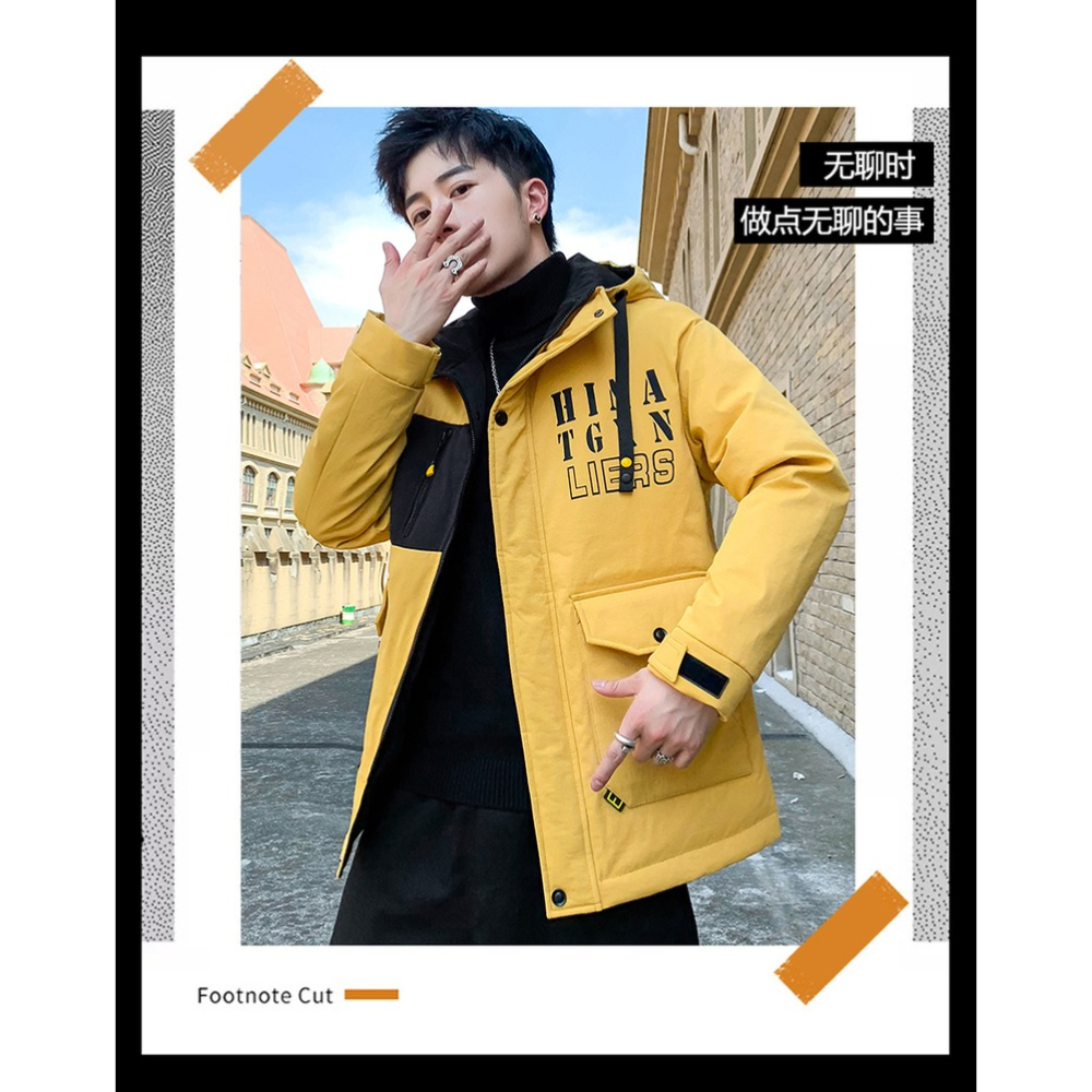 2021新款冬季男士棉衣韓版潮流寬松連帽羽絨棉服男青少年加厚外套-細節圖8