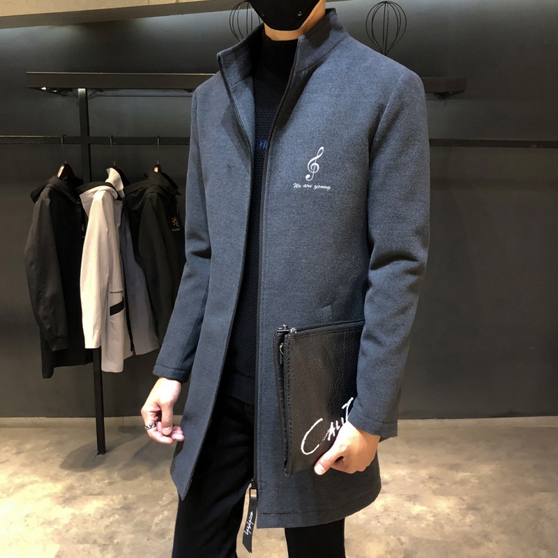 風衣男春秋季韓版潮流中長款男士外套大學生休閑薄款潮牌工裝夾克-細節圖2