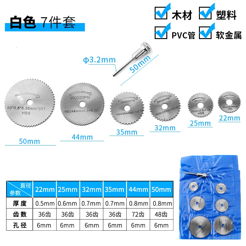 小鋸片電磨機切割片高速鋼小圓鋸片迷你微型木工金屬電鉆電磨鋸片-細節圖9