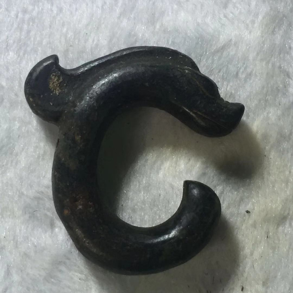 紅山文化仿古玉器古玩雜項高古玉老玉老物件龍鉤真品掛件收藏古董-細節圖4