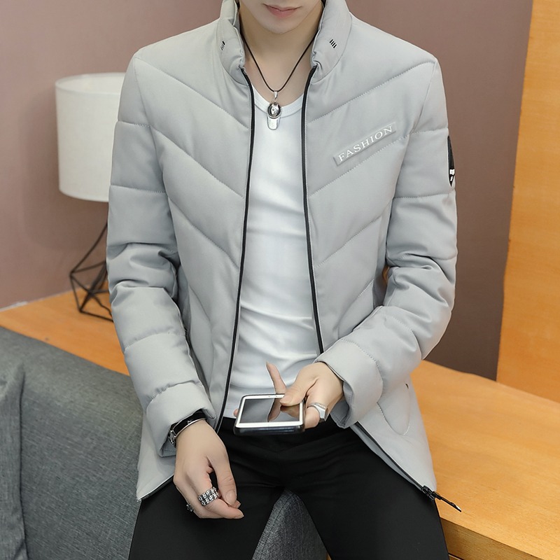 男士外套秋冬季2021新款韓版棉衣男立領短款羽絨棉服潮男裝棉襖子-細節圖2