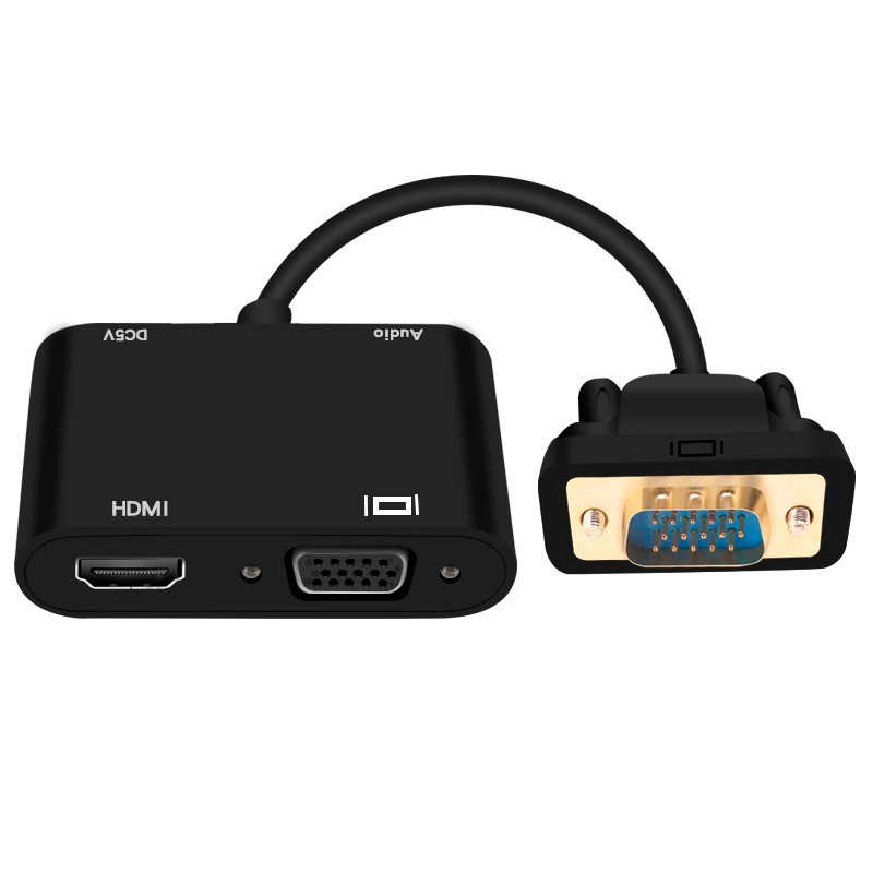 VGA轉HDMI +VGA一分二轉換器電腦VGA一進兩出高清視頻同屏器雙屏-細節圖3