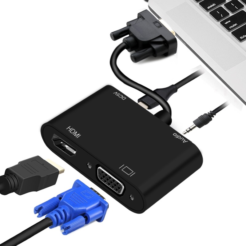 VGA轉HDMI +VGA一分二轉換器電腦VGA一進兩出高清視頻同屏器雙屏-細節圖4