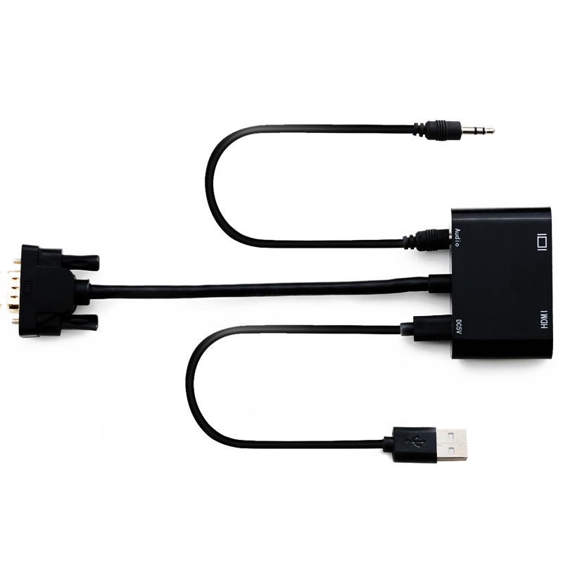 VGA轉HDMI +VGA一分二轉換器電腦VGA一進兩出高清視頻同屏器雙屏-細節圖5