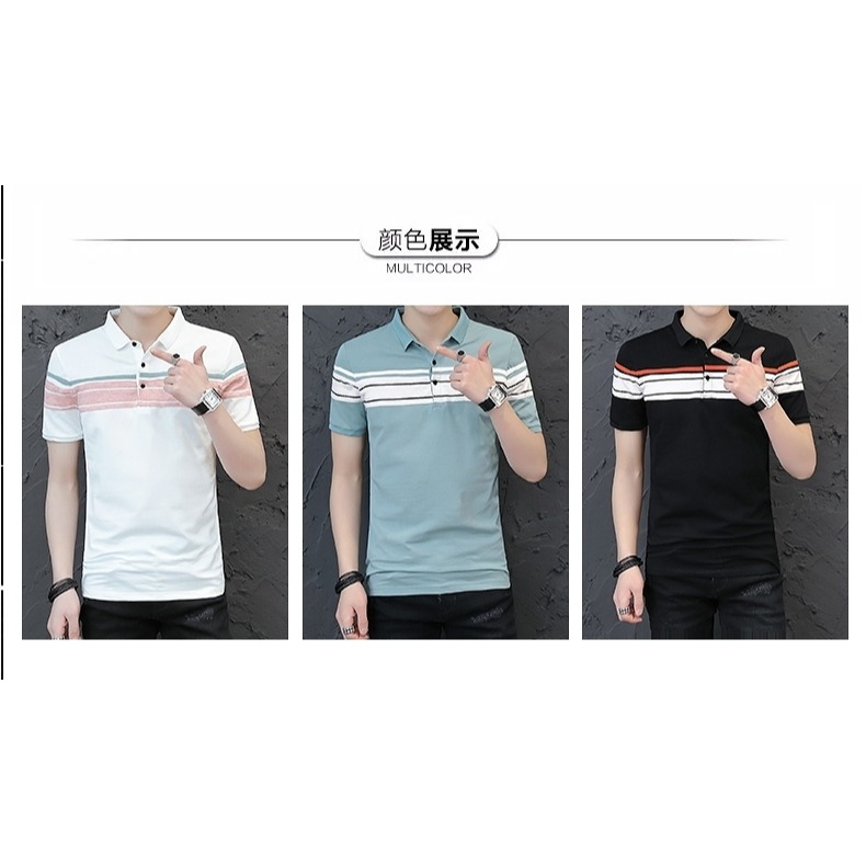 2021夏季男士短袖t恤襯衫領?個性半袖韓版翻領polo衫衣服男裝潮-細節圖8