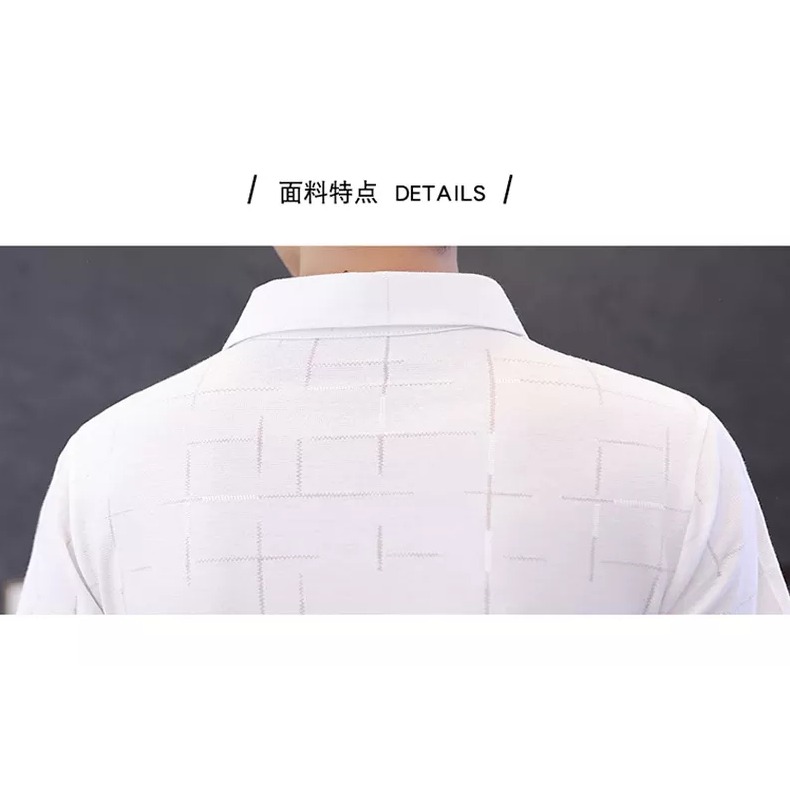 冰絲保羅男士短袖t恤夏季潮流翻領體恤襯衫領POLO衫半袖上衣服男-細節圖8