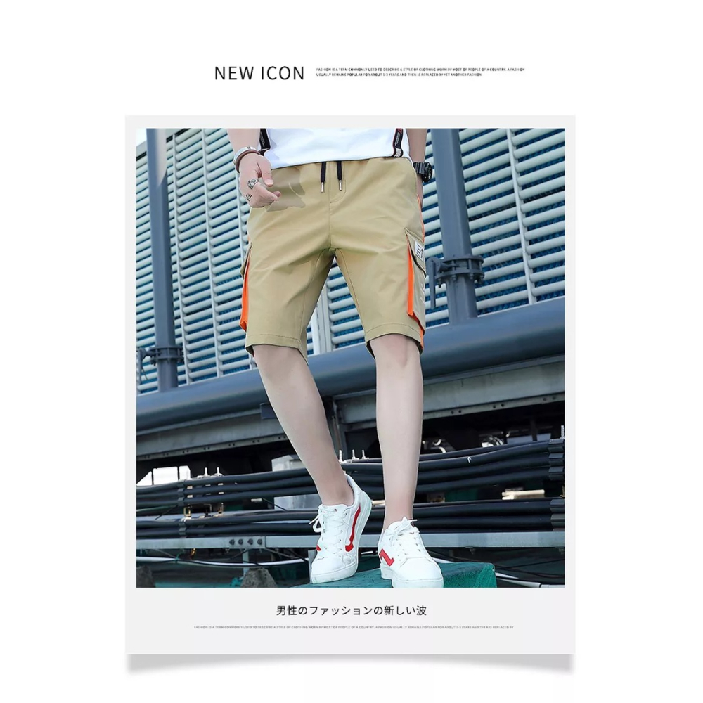 夏季短褲男外穿潮流休閑工裝褲子2021新款7五分中褲寬松5七分馬褲-細節圖6