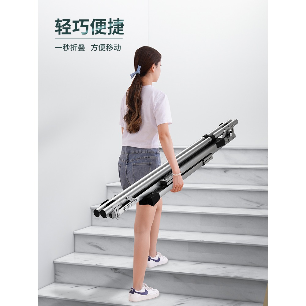 不銹鋼晾衣架落地折疊室內陽臺涼臥室家用嬰兒伸縮桿式曬被子神器-細節圖4