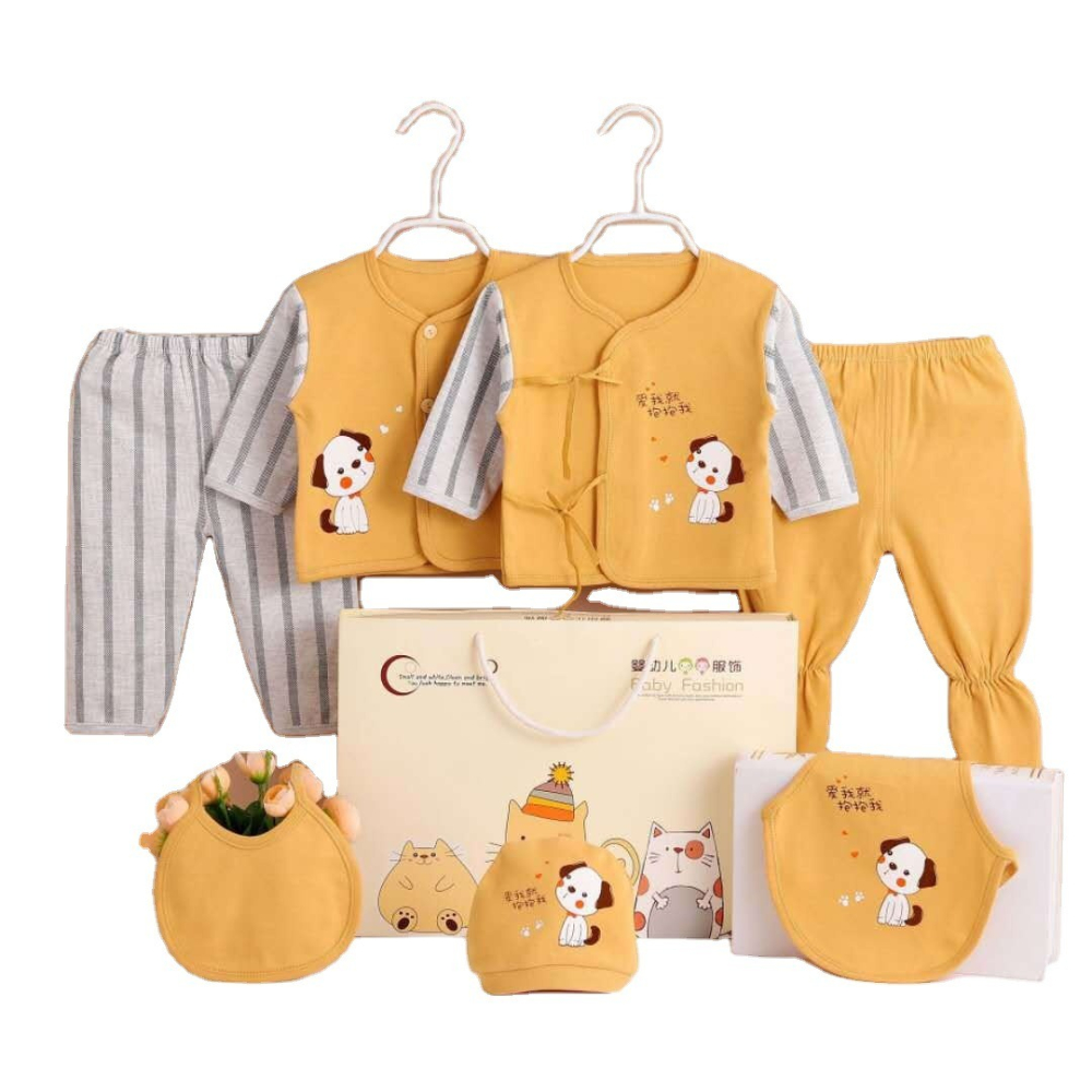 棉質新生嬰兒衣服套裝禮盒春秋冬季剛出生滿月禮物寶寶用品七件套-細節圖5