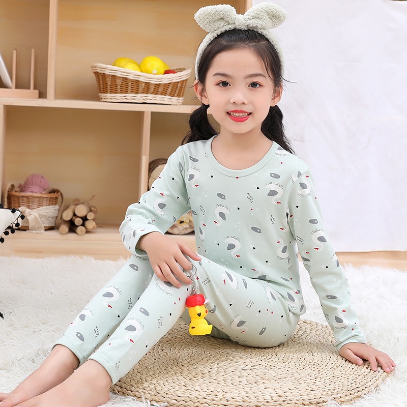 兒童純棉內衣套裝冬季男童女童保暖秋衣秋褲中大童睡衣家居服套裝-細節圖2