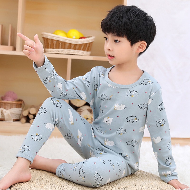 兒童純棉內衣套裝冬季男童女童保暖秋衣秋褲中大童睡衣家居服套裝-細節圖3