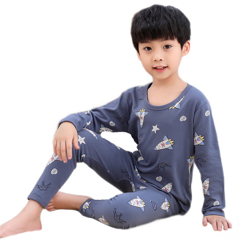 兒童純棉內衣套裝冬季男童女童保暖秋衣秋褲中大童睡衣家居服套裝-細節圖5
