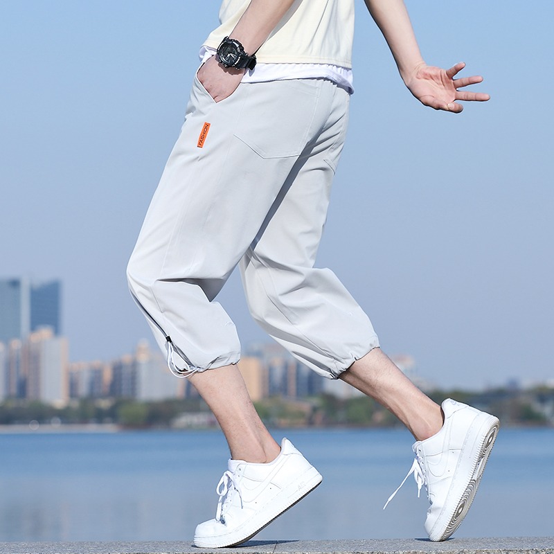 夏季薄款七分中褲男孩運動褲初中高中學生潮流帥氣大童休閑短褲子-細節圖2