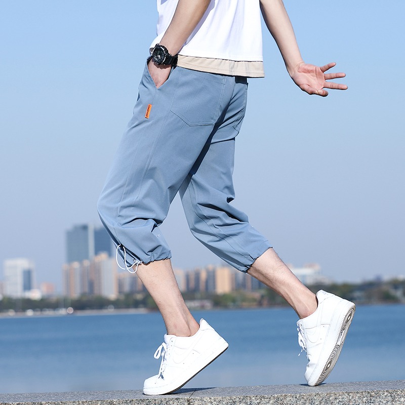 夏季薄款七分中褲男孩運動褲初中高中學生潮流帥氣大童休閑短褲子-細節圖3