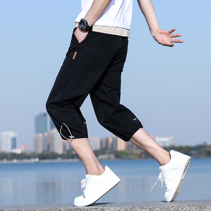 夏季薄款七分中褲男孩運動褲初中高中學生潮流帥氣大童休閑短褲子-細節圖4