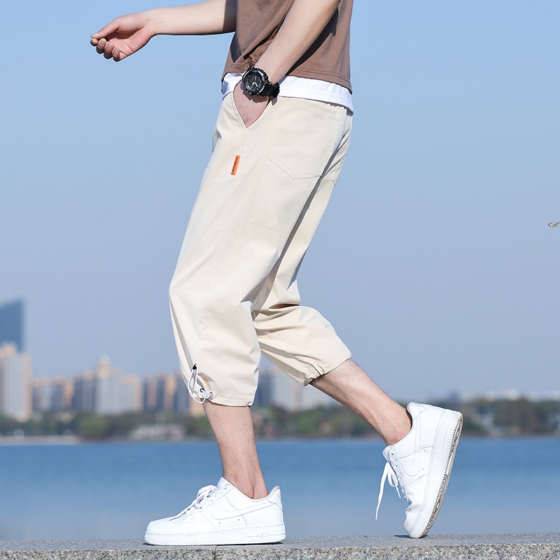 夏季薄款七分中褲男孩運動褲初中高中學生潮流帥氣大童休閑短褲子-細節圖5