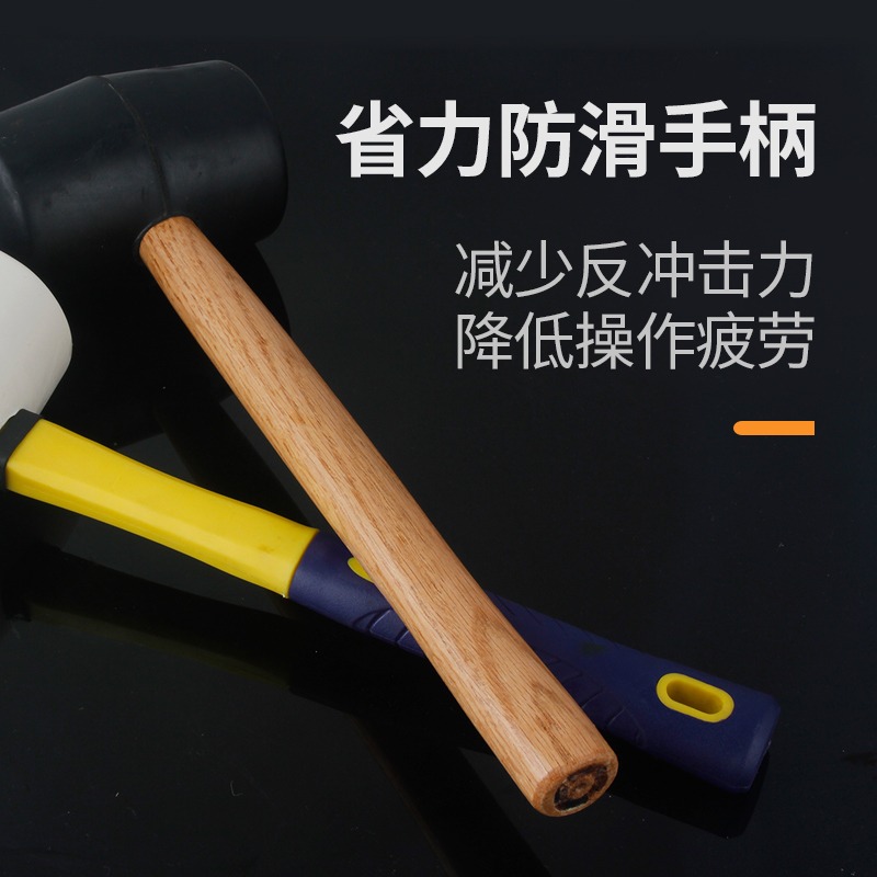 安裝橡膠錘子貼瓷磚敲打找平大中號橡皮錘裝修皮榔頭牛筋錘尼龍錘-細節圖3