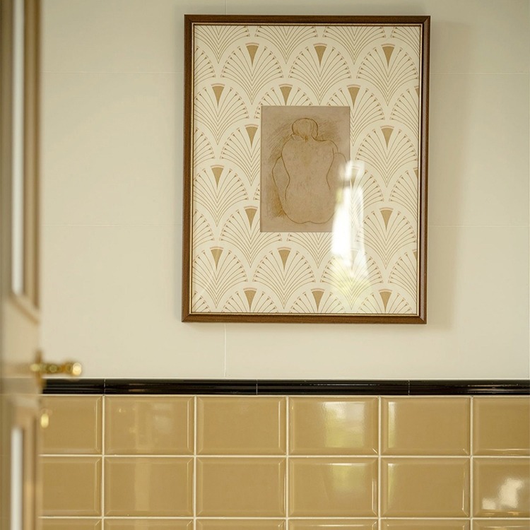 扇形半圓 簡約時尚現代背景壁紙 德國風格定製墻紙衛生間半墻壁紙-細節圖4