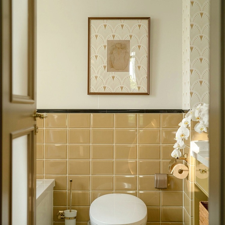 扇形半圓 簡約時尚現代背景壁紙 德國風格定製墻紙衛生間半墻壁紙-細節圖5