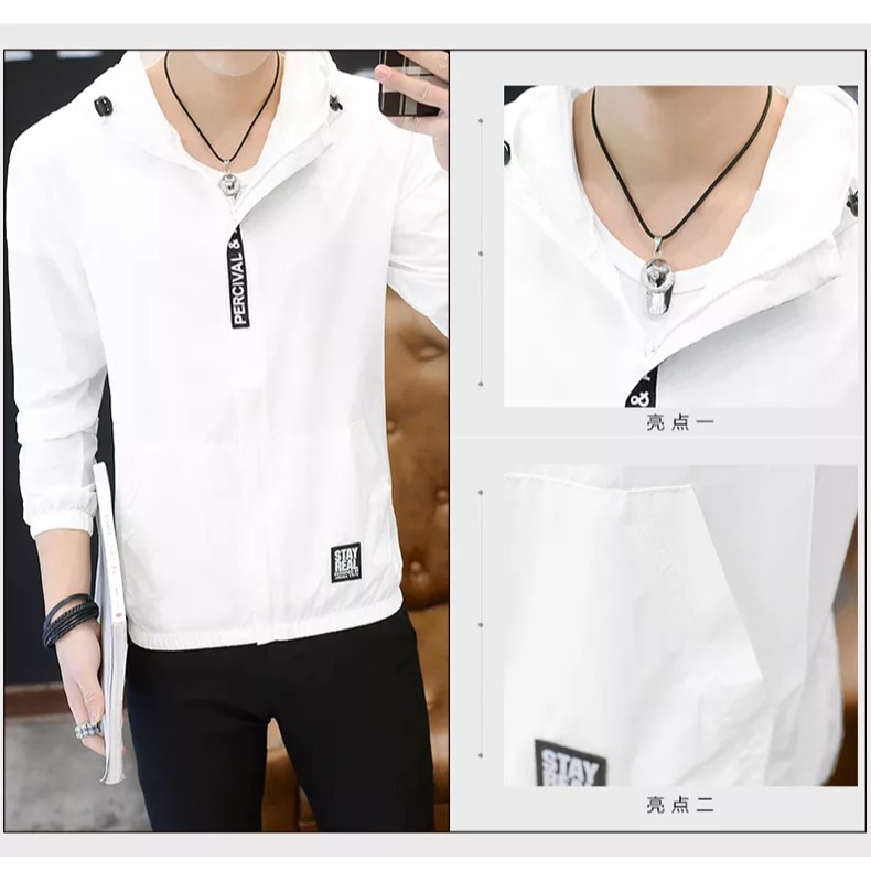 男士夏季2021新款防曬上衣服透氣韓版潮流超薄夾克春夏天外套百搭-細節圖9
