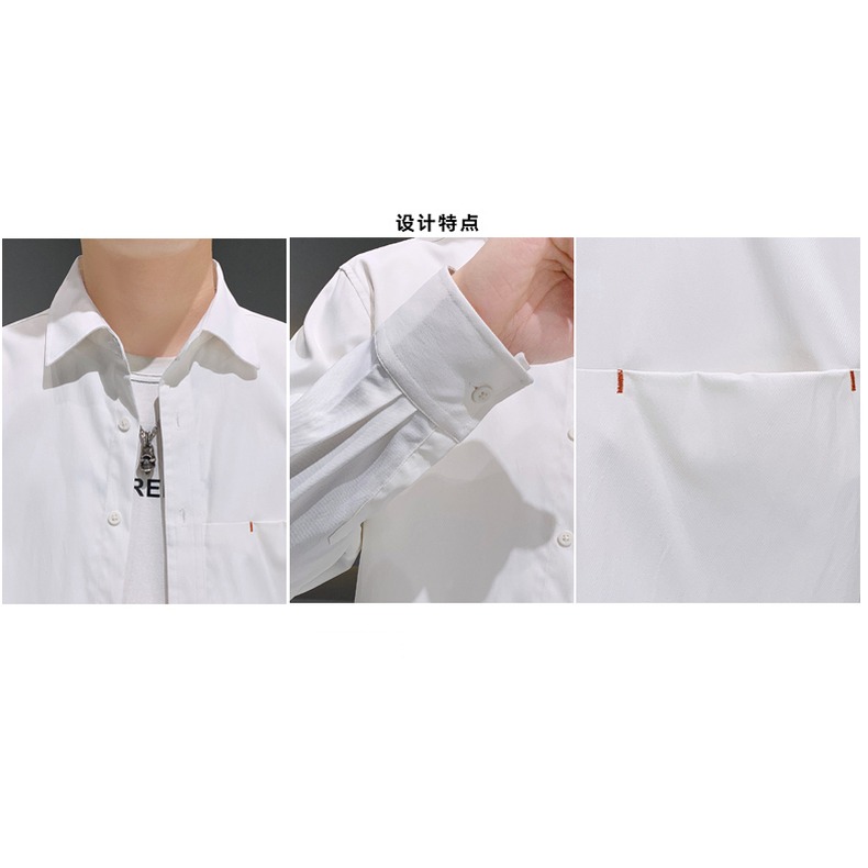 長袖襯衫男士秋季2021新款韓版潮流寬松休閑痞帥外套春秋港風日系-細節圖8
