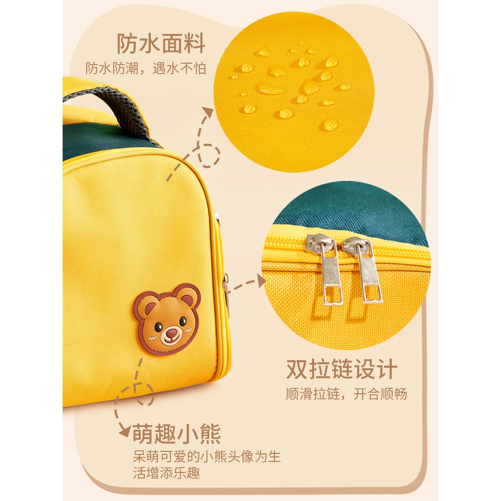 保溫包小學生飯盒袋手提大容量加厚防水便攜手拎卡通可愛便當包-細節圖3