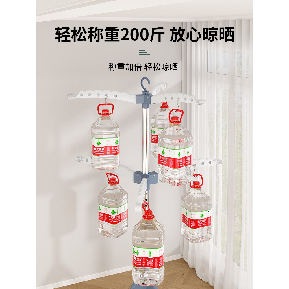嬰兒晾衣架落地折疊室內曬衣神器新生兒童衣架桿陽臺寶寶尿布架子-細節圖4