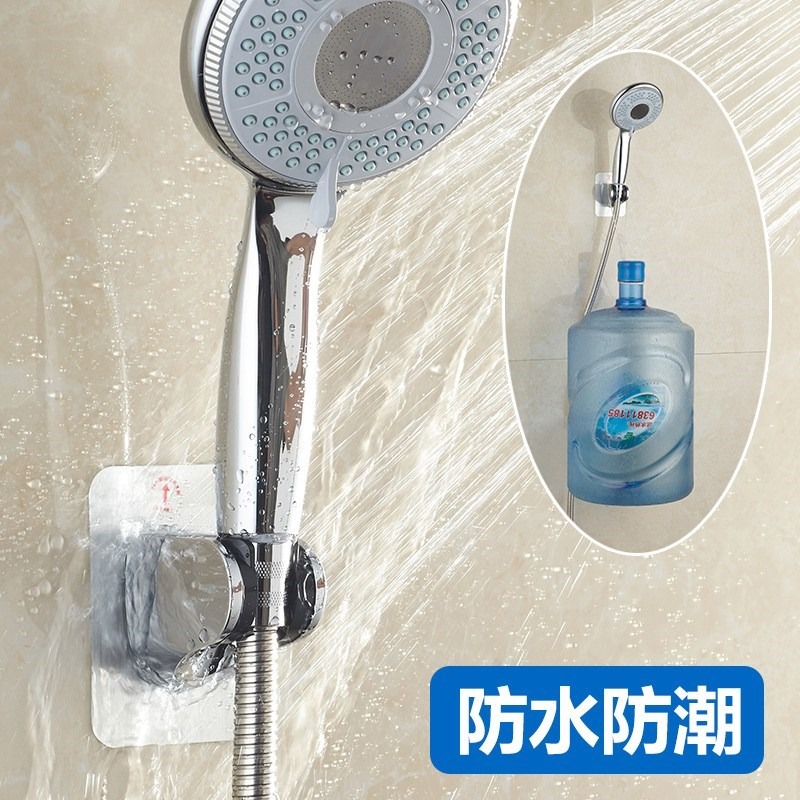 淋浴噴頭衛生間墻壁灑掛鉤瓷磚粘貼式花林吸盤底支架免釘免打孔-細節圖2