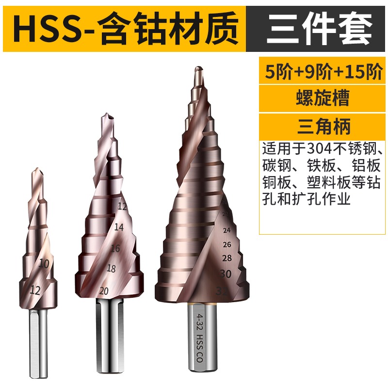寶塔鉆頭多功能打孔超硬階梯鉆孔神器木工鋼鐵金屬不銹鋼專用開孔-細節圖5