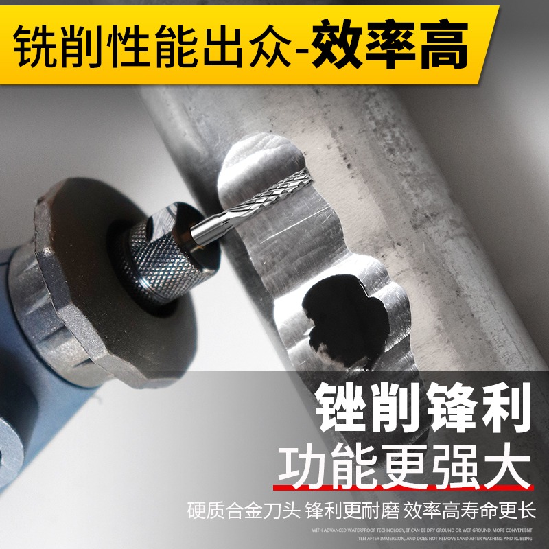 小型金屬打磨頭電磨頭硬質合金旋轉銼3mm電動銼刀頭鎢鋼雕刻銑刀-細節圖4