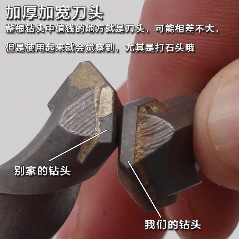 圓柄兩坑兩槽沖擊鉆頭水泥混凝土合金鉆頭園柄電錘鉆頭6/8/9/12mm-細節圖2