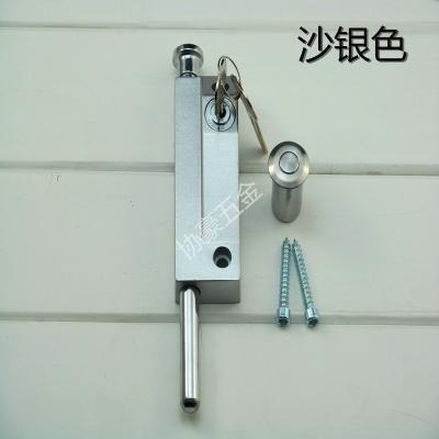 旋轉落地明裝門鎖鎖框地插彈簧鎖有木門插銷鎖鎖玻璃門移門玻璃-細節圖3