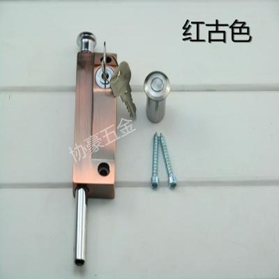旋轉落地明裝門鎖鎖框地插彈簧鎖有木門插銷鎖鎖玻璃門移門玻璃-細節圖4