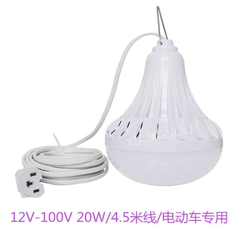 led電動擺攤電動車三輪車品字外接照明12v燈家用能插頭燈節夜市-細節圖3