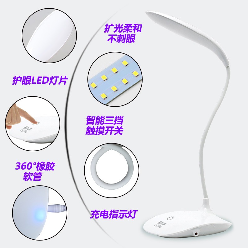 臺燈書桌USB宿舍學習樂億迷你充電大學居LED護眼牀頭夾子可臥室生-細節圖3
