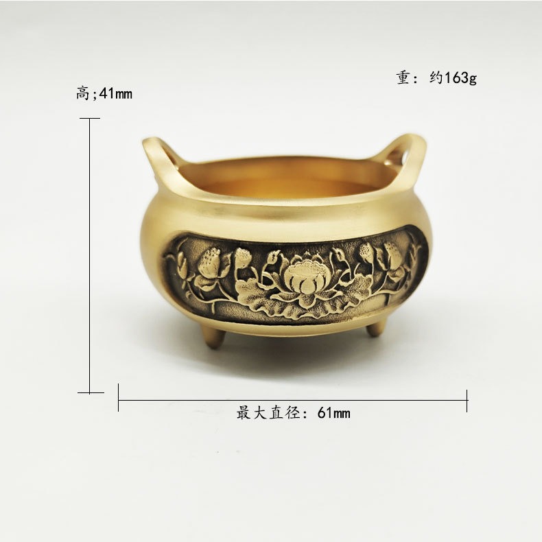 純銅香爐小號迷你家用仿古宣德爐禪意把玩供奉香插燒香檀香爐-細節圖8