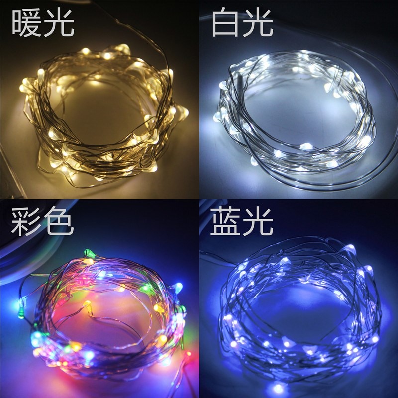 USB星星小LED裝飾燈帶燈宿舍燈銅線彩燈寢室禮物燈串盒閃聖誕臥室-細節圖2