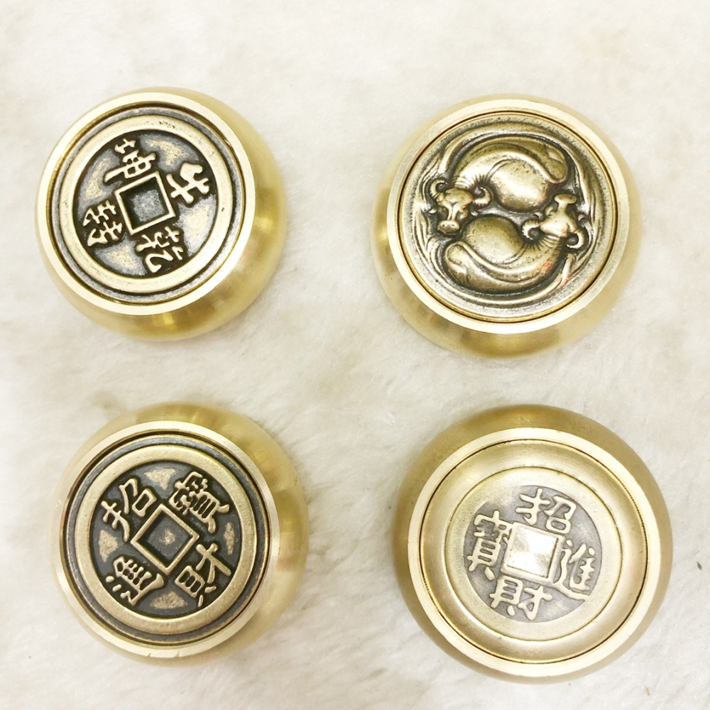 黃銅扭轉乾坤轉轉錢旋轉銅轉錢轉轉錢手把件大量發-細節圖4